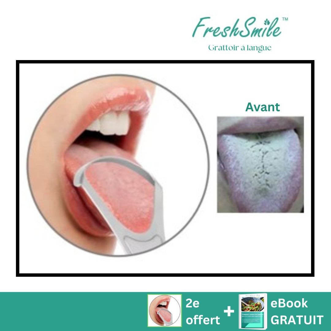 FreshSmile™ | Soins Quotidiens | Grattoir à langue | acier inoxydable