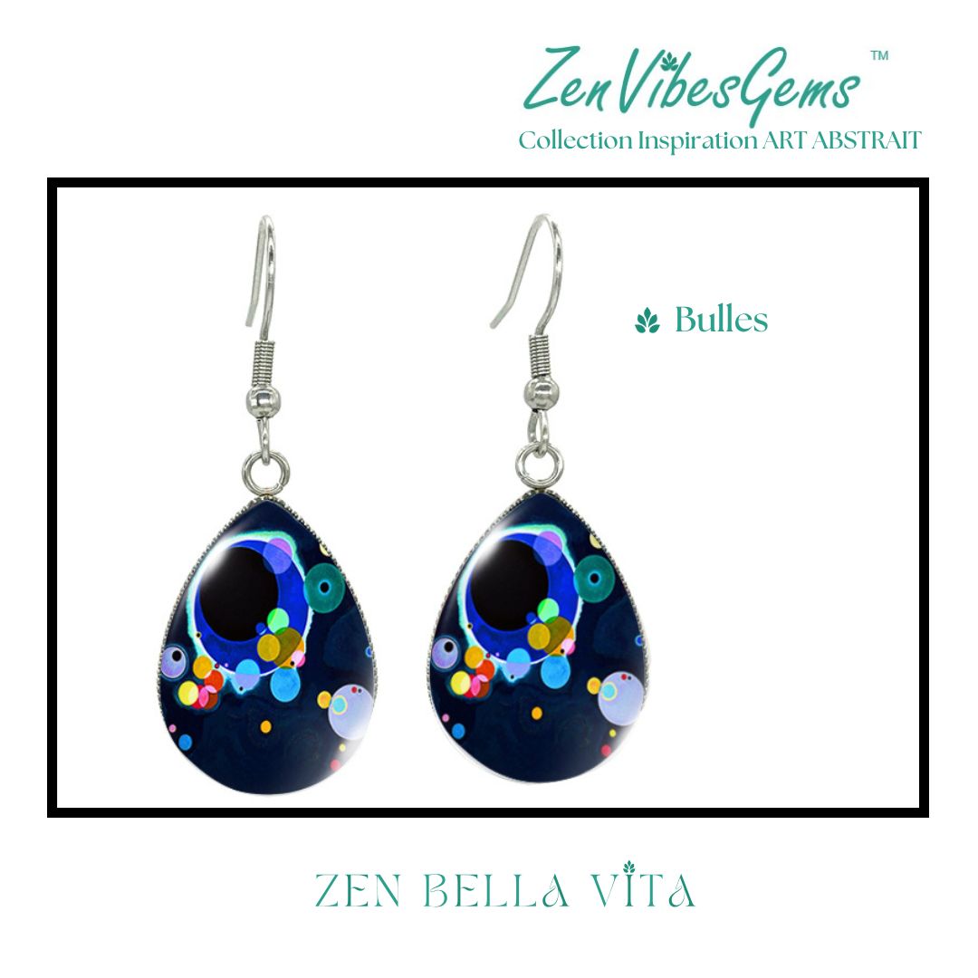 ZenVibesGems™ | Boucles d'oreilles | Collection Inspiration ART ABSTRAIT™