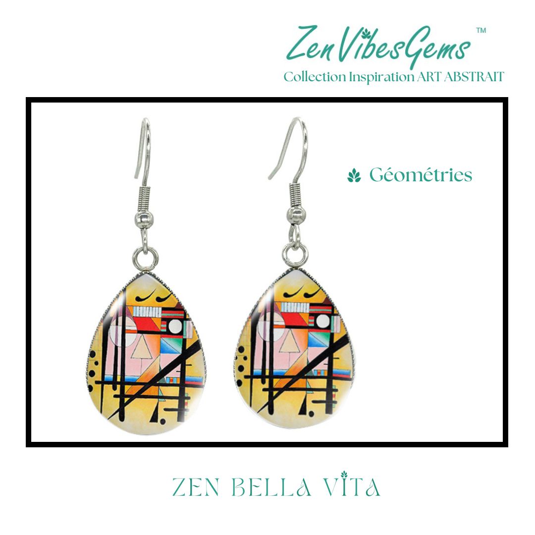 ZenVibesGems™ | Boucles d'oreilles | Collection Inspiration ART ABSTRAIT™