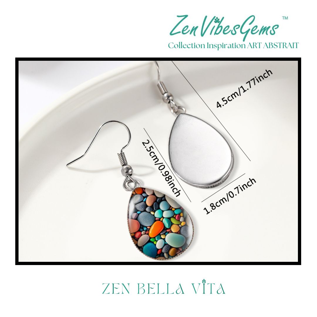 ZenVibesGems™ | Boucles d'oreilles | Collection Inspiration ART ABSTRAIT™