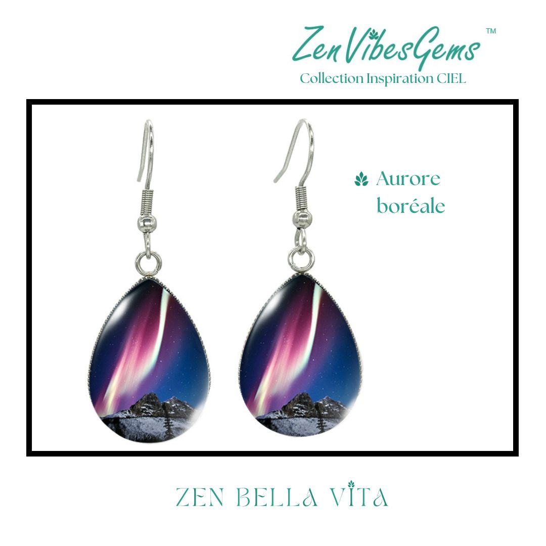 ZenVibesGems™ | Boucles d'oreilles | Collection Inspiration CIEL™ | AURORES BORÉALES