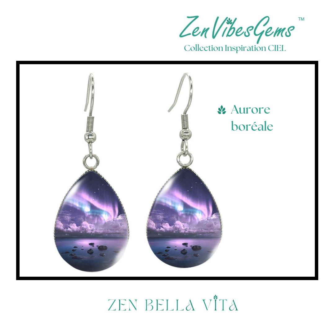 ZenVibesGems™ | Boucles d'oreilles | Collection Inspiration CIEL™ | AURORES BORÉALES