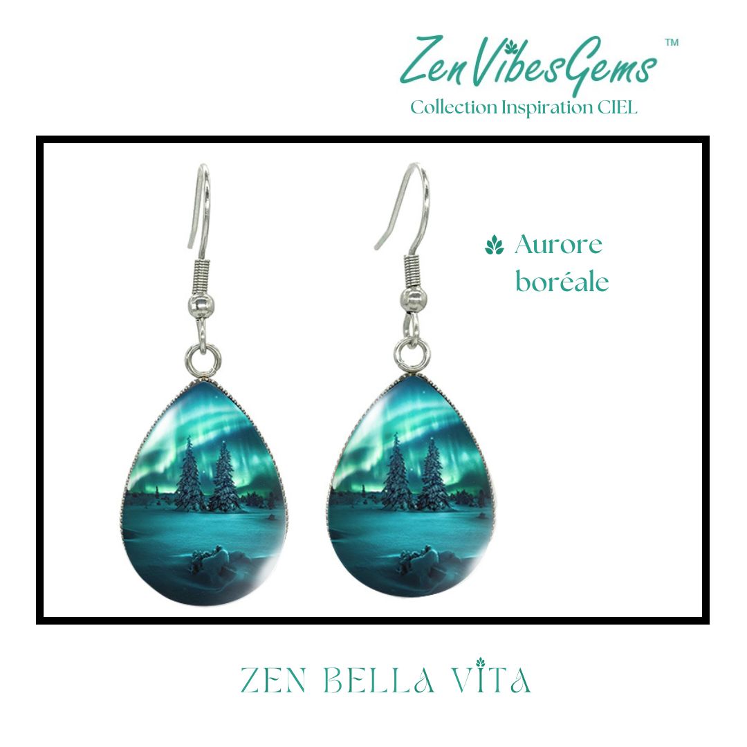 ZenVibesGems™ | Boucles d'oreilles | Collection Inspiration CIEL™ | AURORES BORÉALES