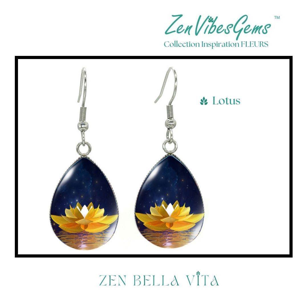 ZenVibesGems™ | Boucles d'oreilles | Collection Inspiration FLEURS™ | LOTUS