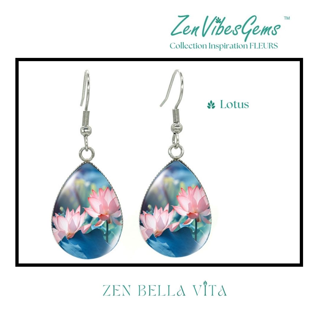 ZenVibesGems™ | Boucles d'oreilles | Collection Inspiration FLEURS™ | LOTUS