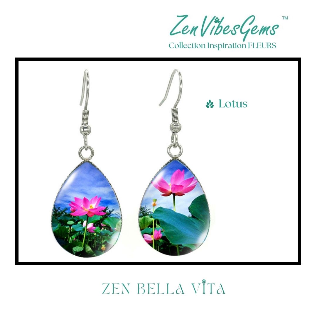 ZenVibesGems™ | Boucles d'oreilles | Collection Inspiration FLEURS™ | LOTUS