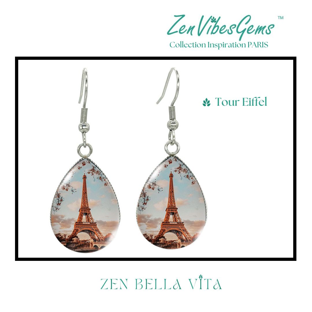 ZenVibesGems™ | Boucles d'oreilles | Collection Inspiration PARIS™ | TOUR EIFFEL