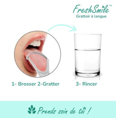 FreshSmile™ | Soins Quotidiens | Grattoir à langue | acier inoxydable