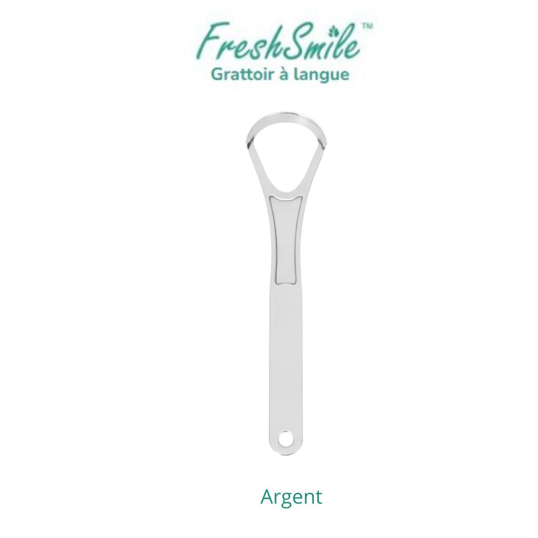 FreshSmile™ | Soins Quotidiens | Grattoir à langue | acier inoxydable