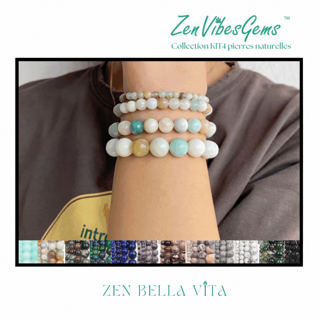 ZenVibesGems™ |  Bracelets | KIT4 en pierres naturelles