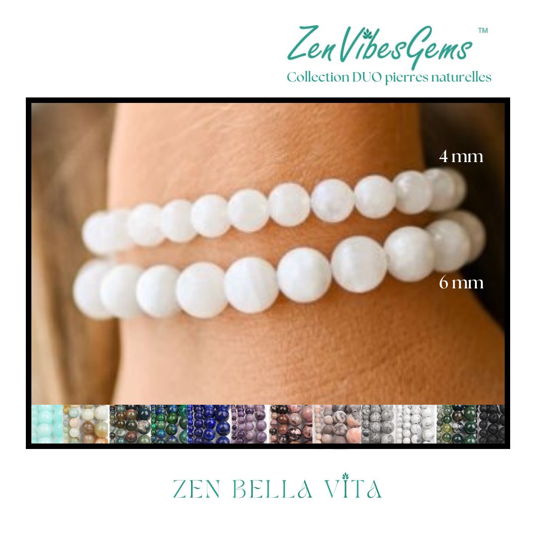 ZenVibesGems™ |  Bracelets | DUO en pierres naturelles Reiki (6mm+8mm)
