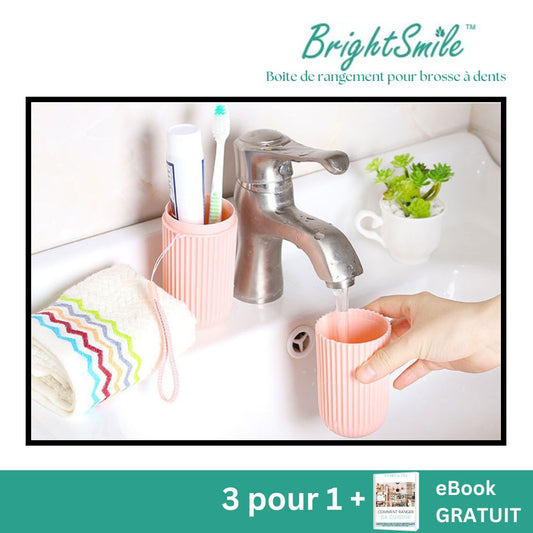 BrightSmile ™ | Soins Quotidiens | Boite de rangement pour brosse à dents | Multifonction (Voyage, Camping, Scolaire, Affaires, Maison)