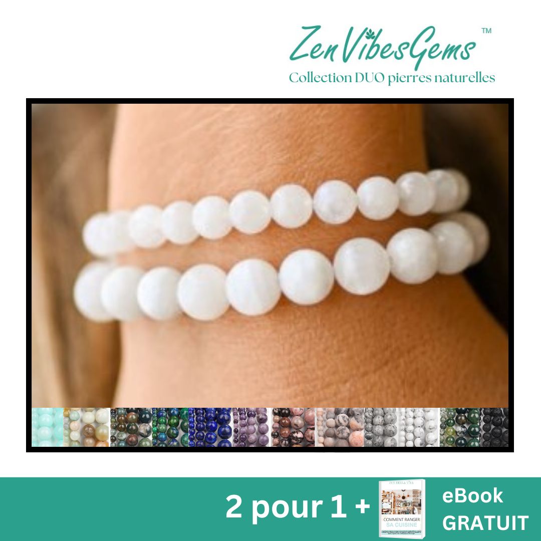 ZenVibesGems™ |  Bracelets | DUO en pierres naturelles Reiki (6mm+8mm)