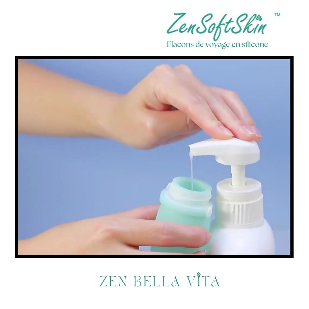 ZenSoftSkin™ | Soins Quotidiens | Flacons de voyage en silicone 60 ml (Lot de 3)