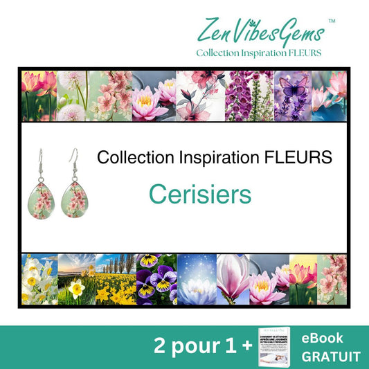 ZenVibesGems™ |  Boucles d'oreilles | Collection Inspiration FLEURS™ | CERISIERS