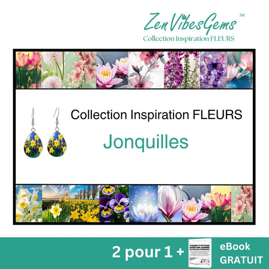 ZenVibesGems™ |  Boucles d'oreilles | Collection Inspiration FLEURS™ | JONQUILLES