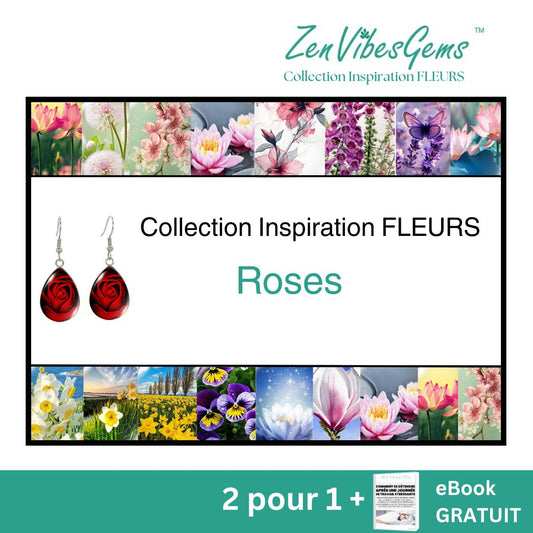 ZenVibesGems™ |  Boucles d'oreilles | Collection Inspiration FLEURS™ | ROSES