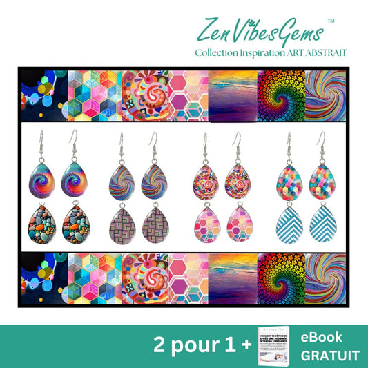ZenVibesGems™ |  Boucles d'oreilles | Collection Inspiration ART ABSTRAIT™