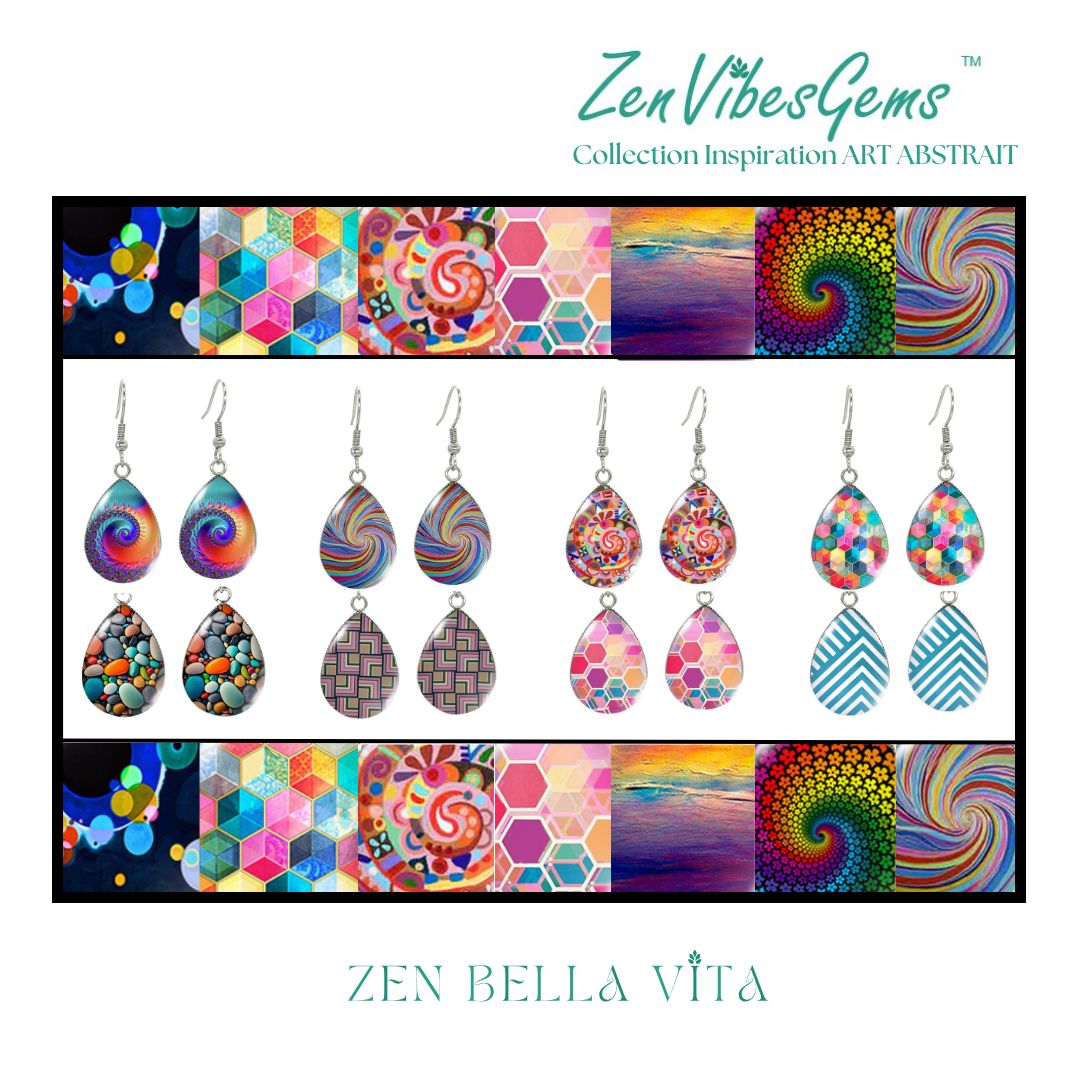 ZenVibesGems™ |  Boucles d'oreilles | Collection Inspiration ART ABSTRAIT™