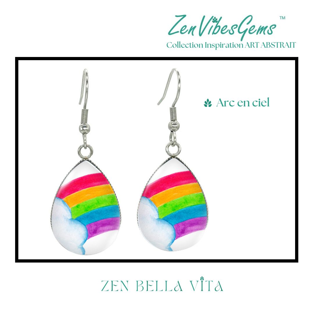 ZenVibesGems™ |  Boucles d'oreilles | Collection Inspiration ART ABSTRAIT™