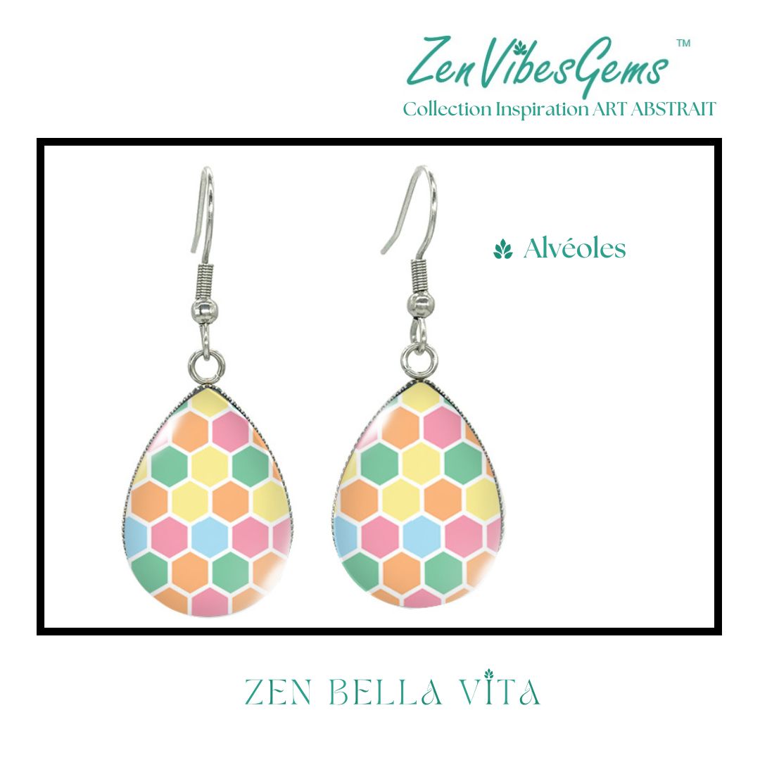 ZenVibesGems™ |  Boucles d'oreilles | Collection Inspiration ART ABSTRAIT™