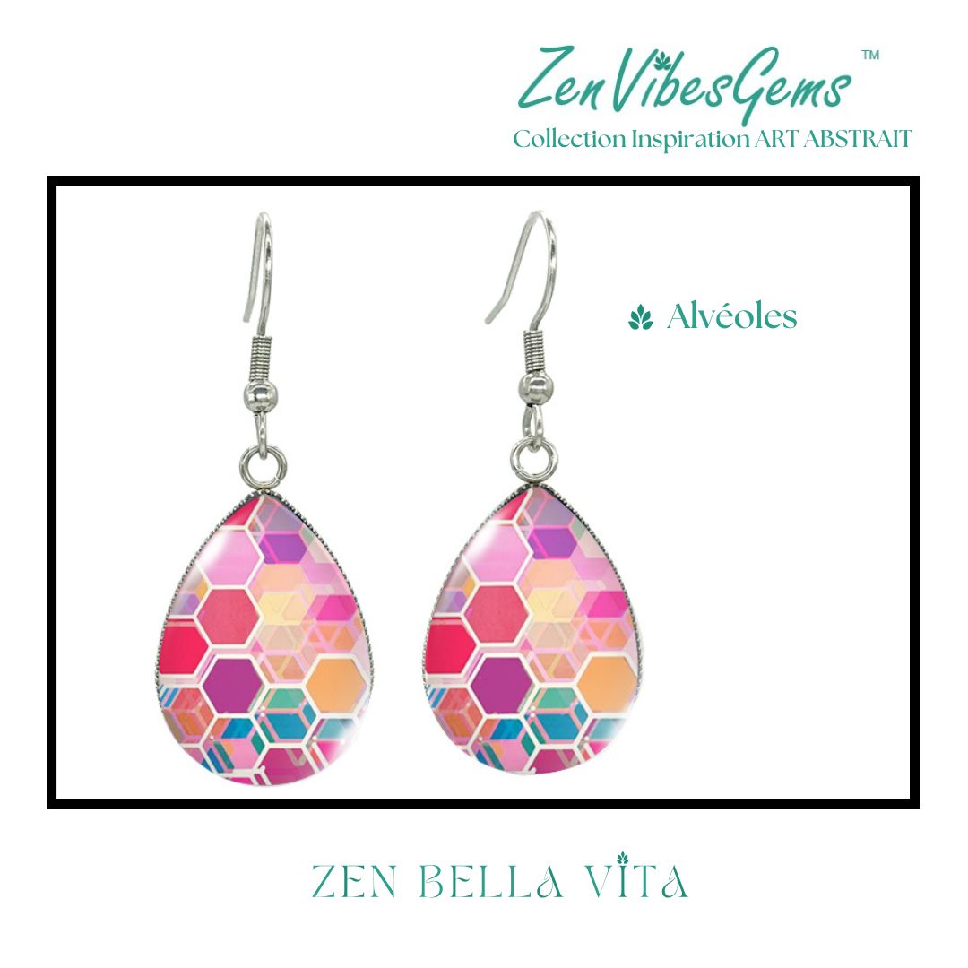 ZenVibesGems™ |  Boucles d'oreilles | Collection Inspiration ART ABSTRAIT™