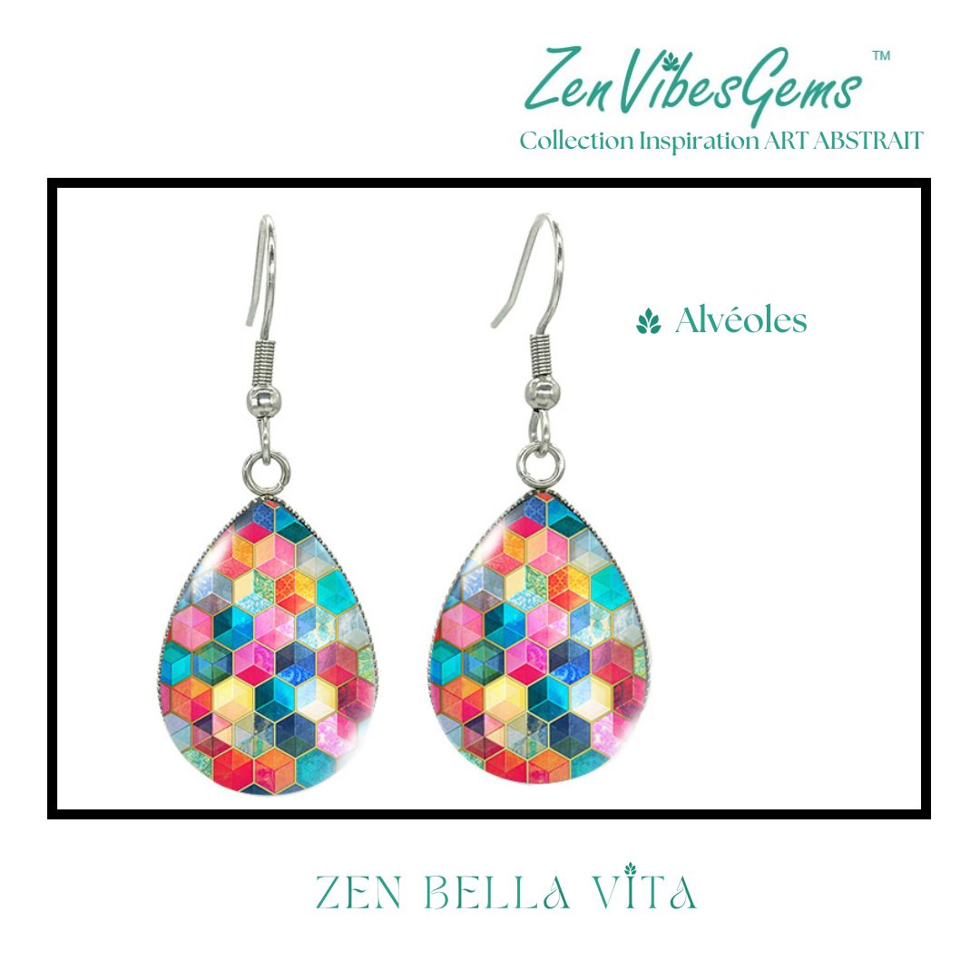 ZenVibesGems™ |  Boucles d'oreilles | Collection Inspiration ART ABSTRAIT™