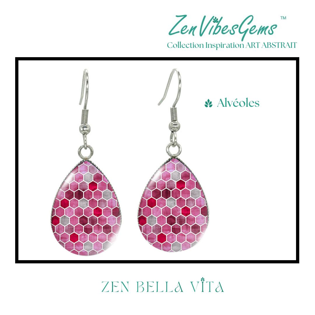 ZenVibesGems™ |  Boucles d'oreilles | Collection Inspiration ART ABSTRAIT™