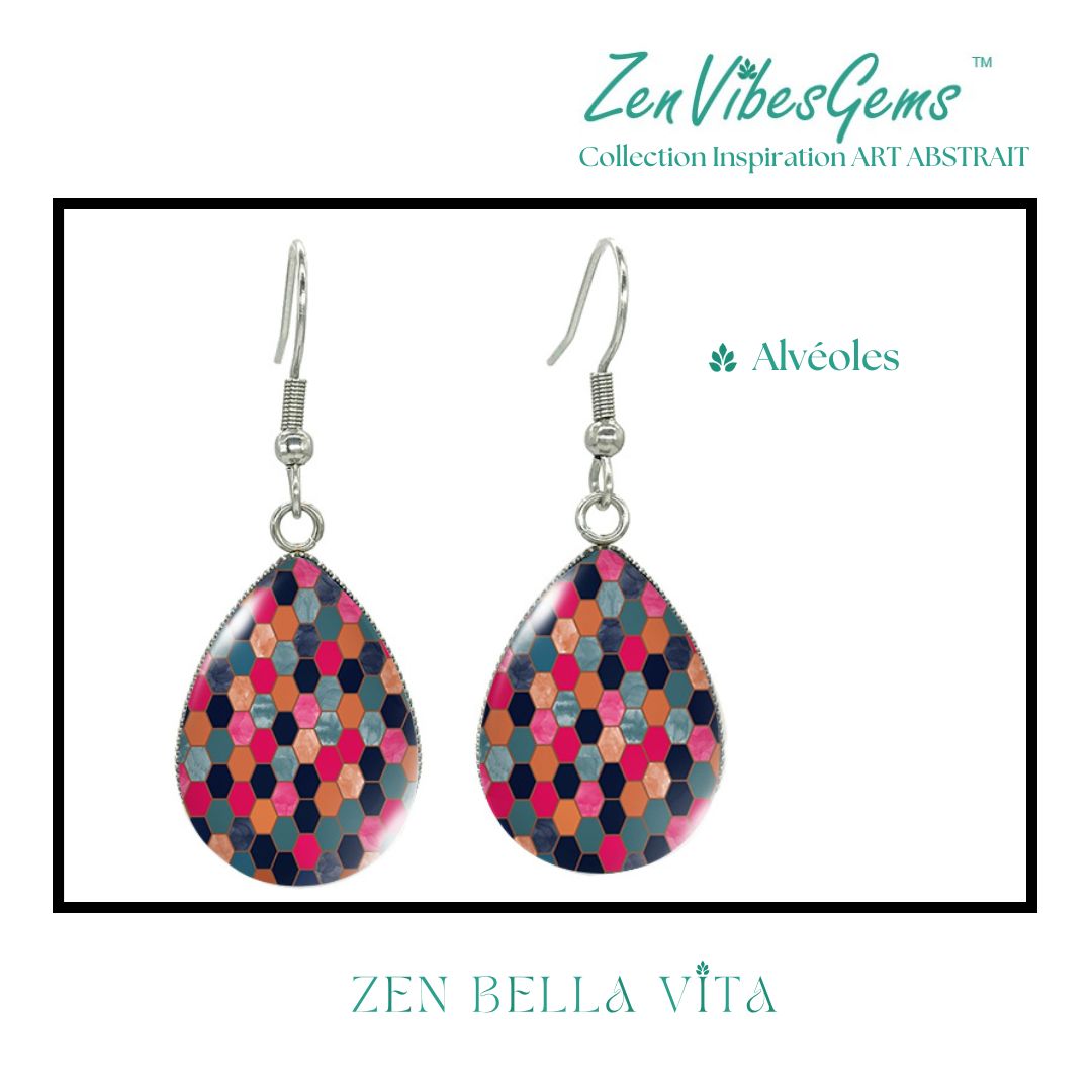 ZenVibesGems™ |  Boucles d'oreilles | Collection Inspiration ART ABSTRAIT™