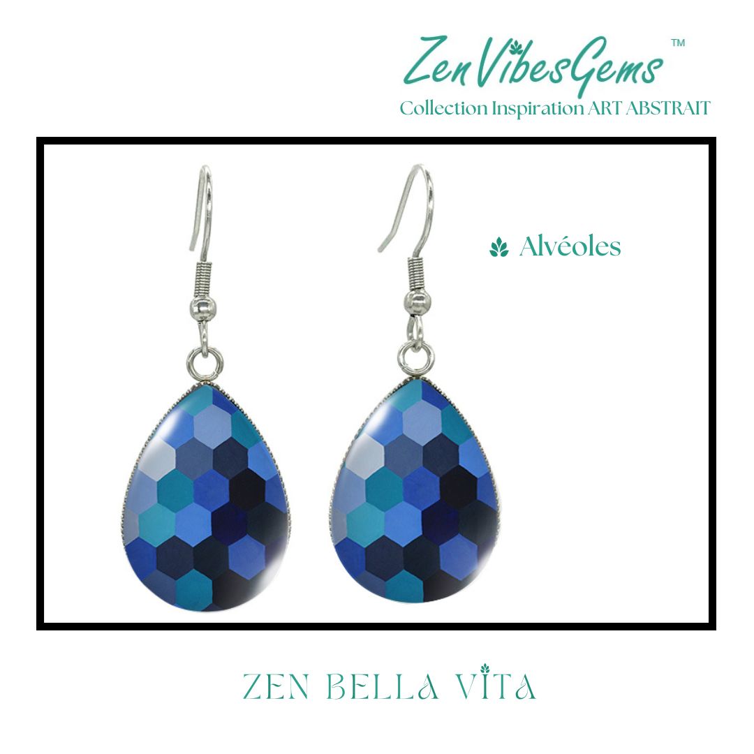 ZenVibesGems™ |  Boucles d'oreilles | Collection Inspiration ART ABSTRAIT™