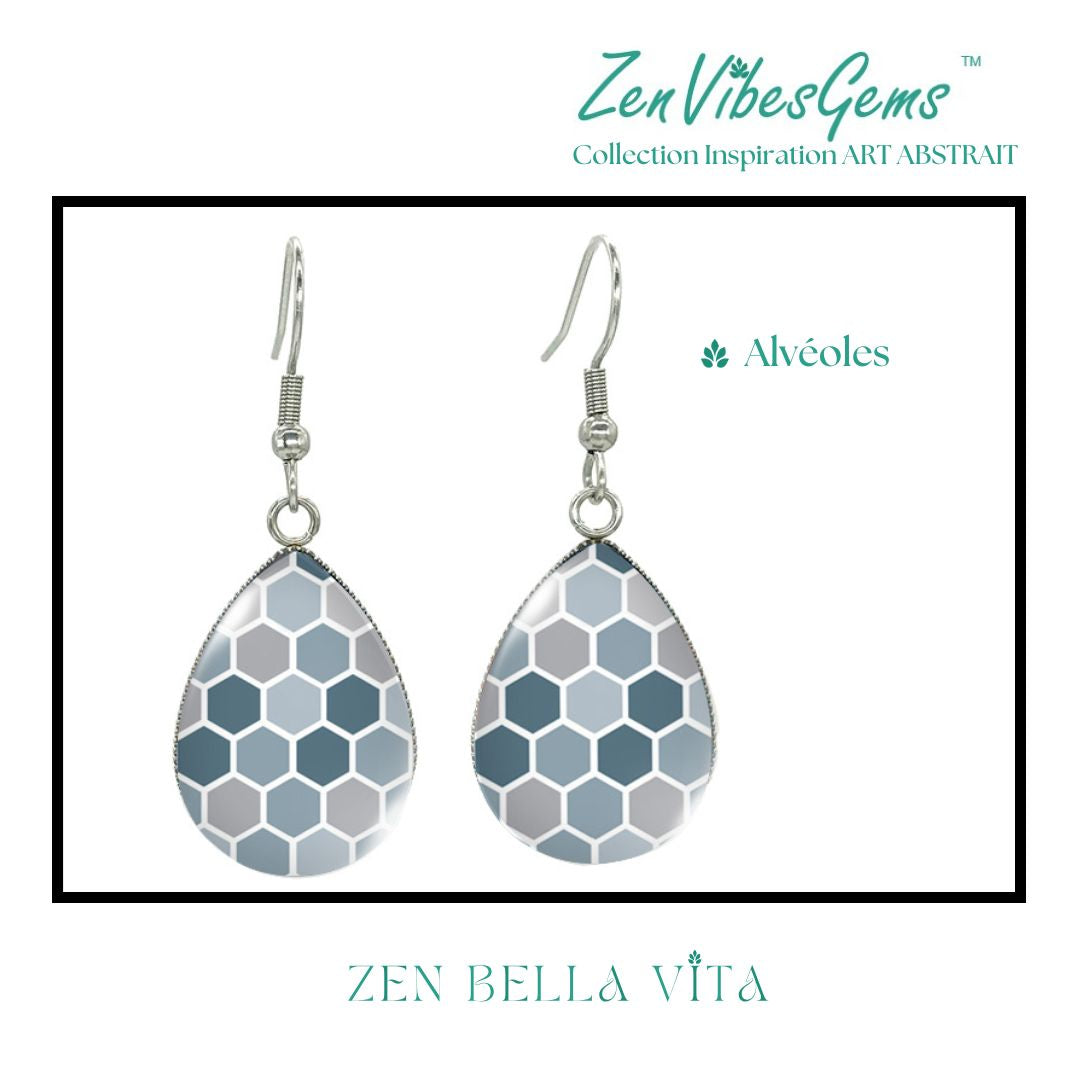 ZenVibesGems™ |  Boucles d'oreilles | Collection Inspiration ART ABSTRAIT™