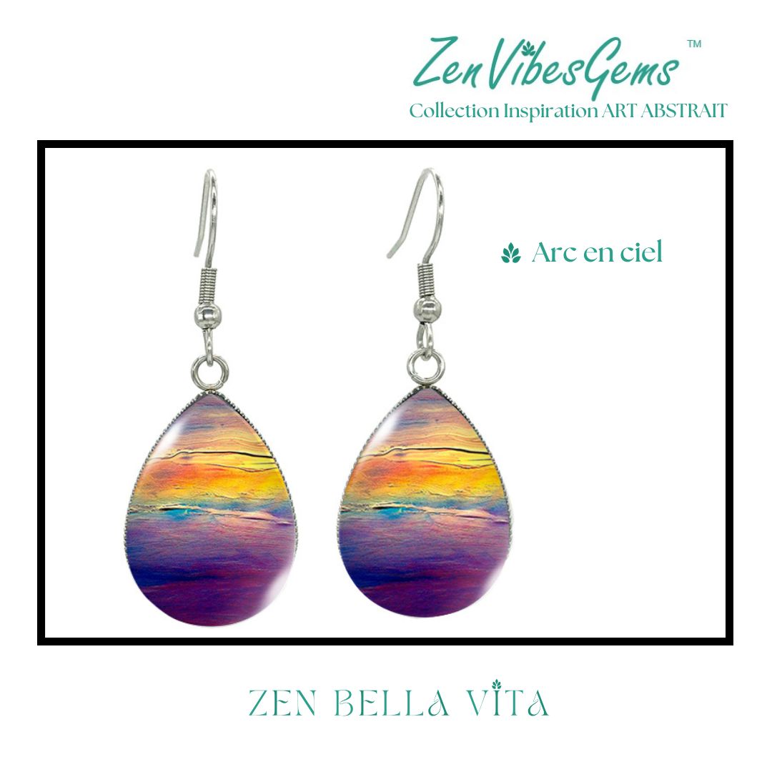 ZenVibesGems™ |  Boucles d'oreilles | Collection Inspiration ART ABSTRAIT™