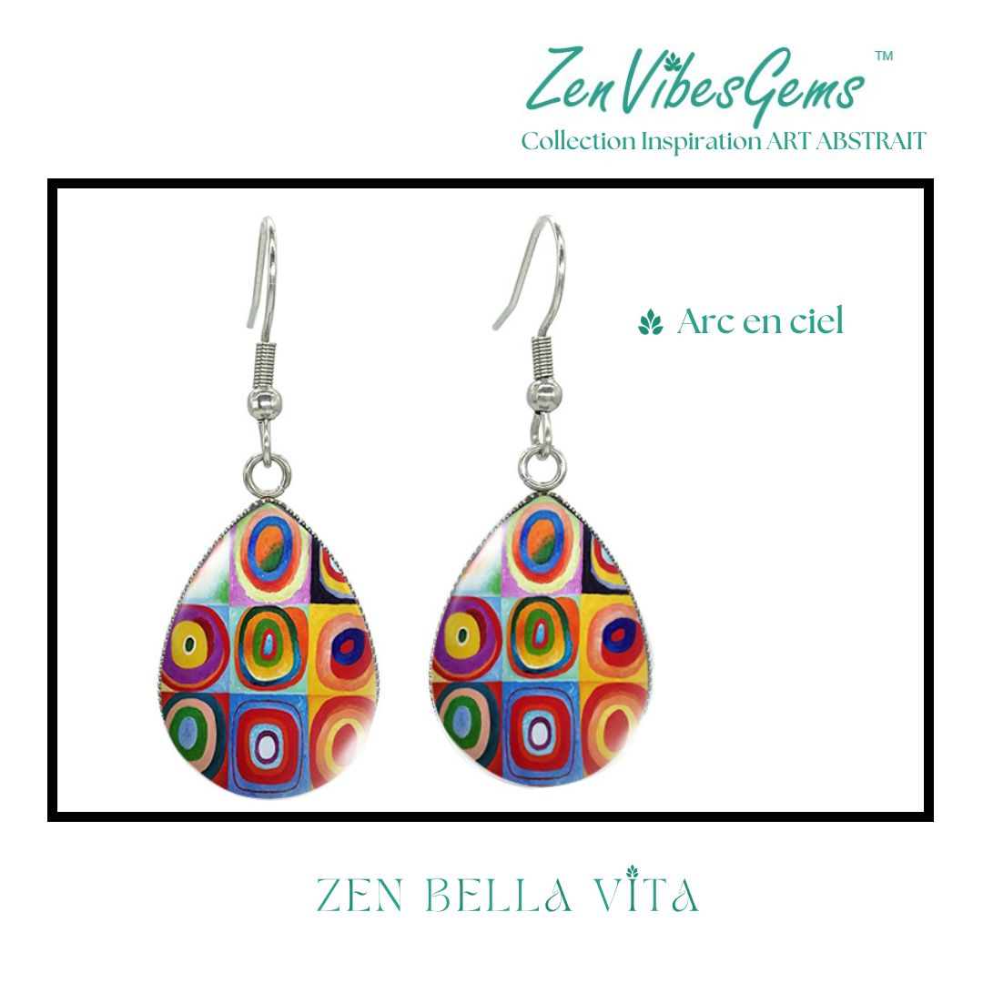 ZenVibesGems™ |  Boucles d'oreilles | Collection Inspiration ART ABSTRAIT™