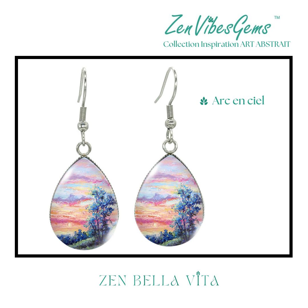 ZenVibesGems™ |  Boucles d'oreilles | Collection Inspiration ART ABSTRAIT™