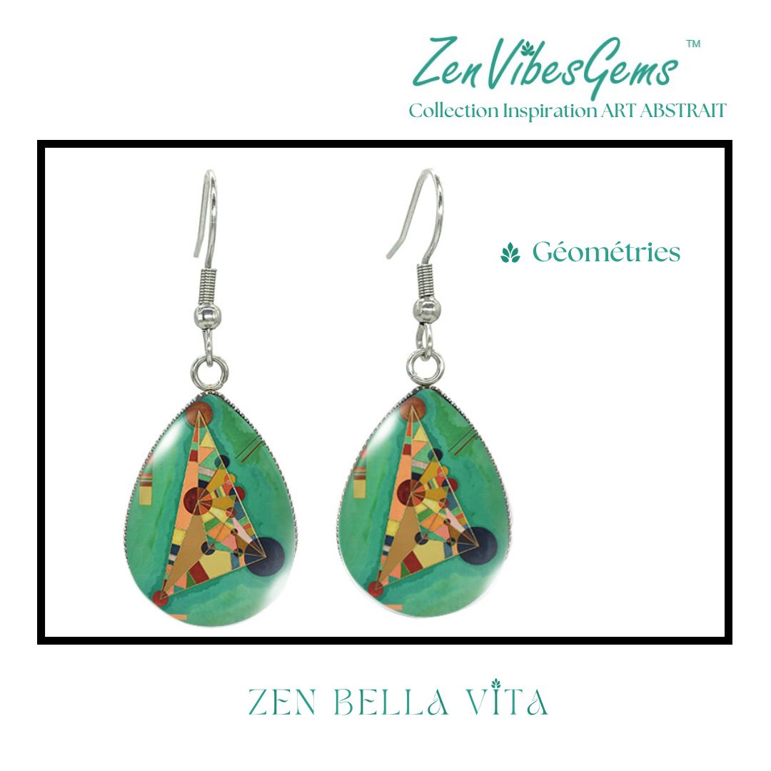 ZenVibesGems™ |  Boucles d'oreilles | Collection Inspiration ART ABSTRAIT™