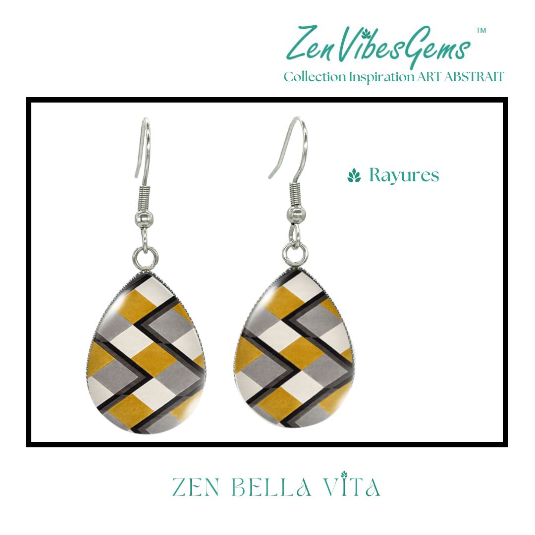 ZenVibesGems™ |  Boucles d'oreilles | Collection Inspiration ART ABSTRAIT™