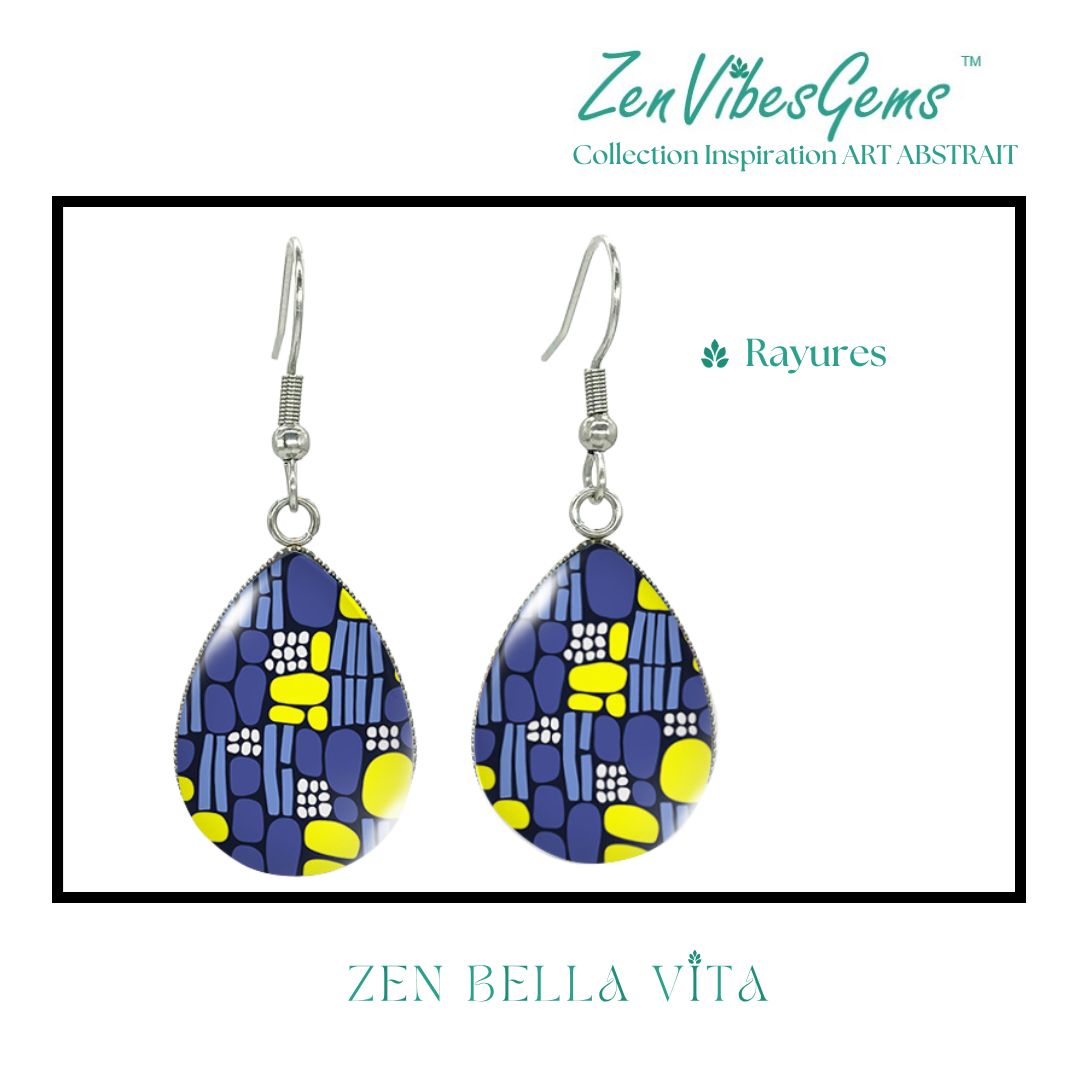 ZenVibesGems™ |  Boucles d'oreilles | Collection Inspiration ART ABSTRAIT™