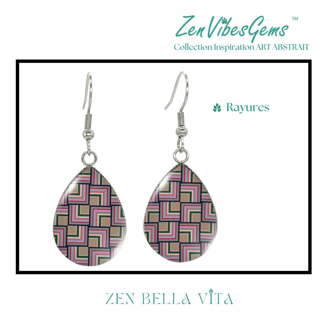 ZenVibesGems™ |  Boucles d'oreilles | Collection Inspiration ART ABSTRAIT™