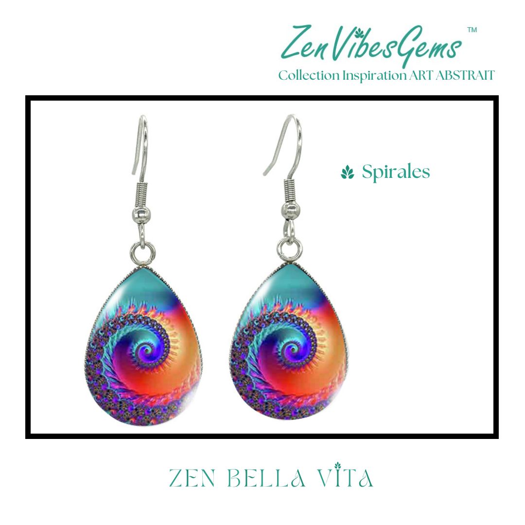 ZenVibesGems™ |  Boucles d'oreilles | Collection Inspiration ART ABSTRAIT™