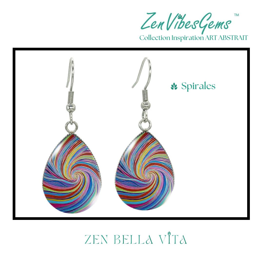 ZenVibesGems™ |  Boucles d'oreilles | Collection Inspiration ART ABSTRAIT™