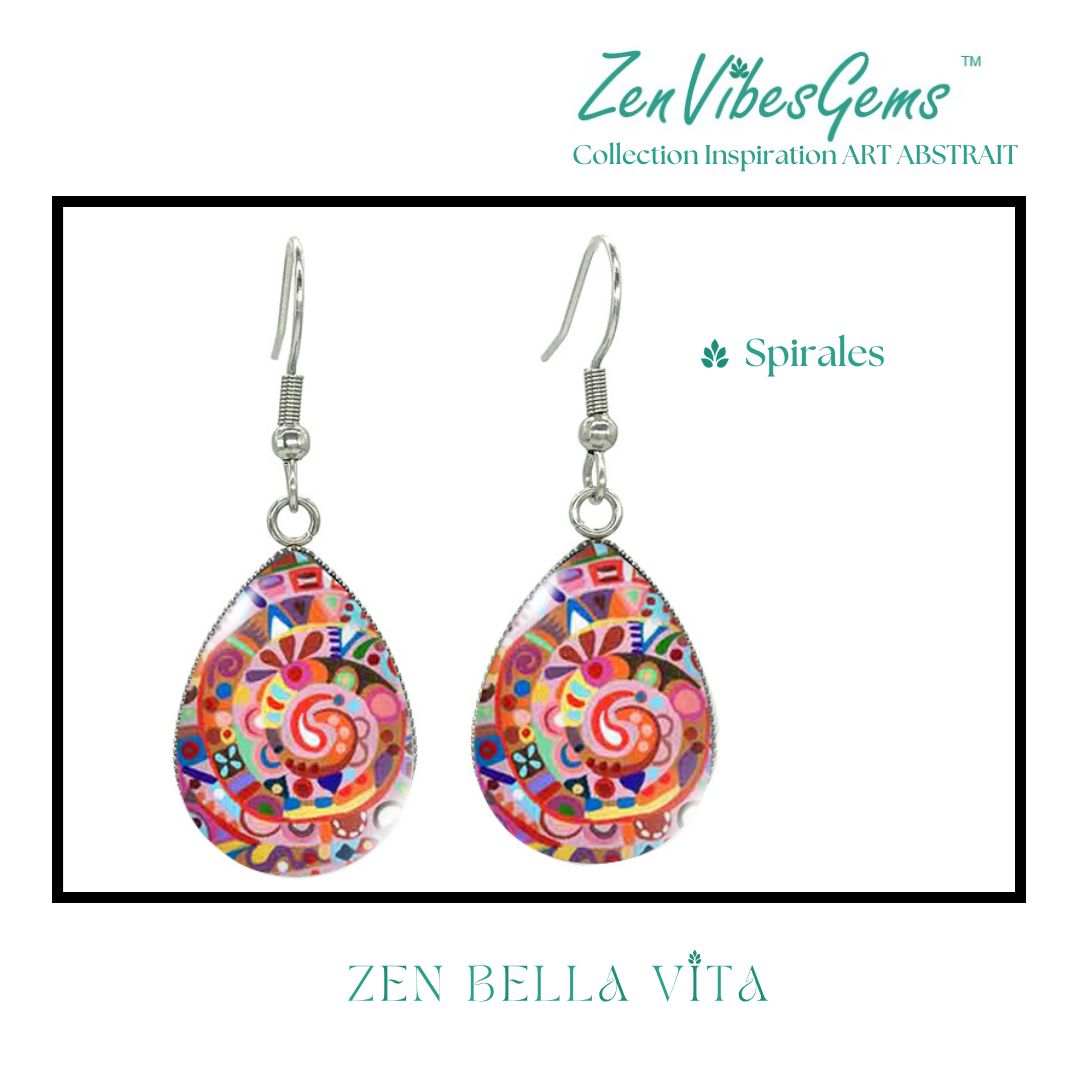 ZenVibesGems™ |  Boucles d'oreilles | Collection Inspiration ART ABSTRAIT™