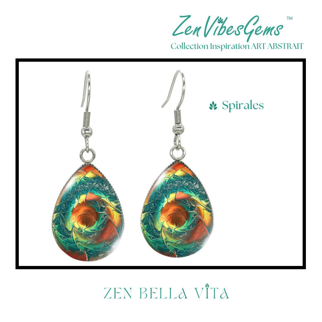 ZenVibesGems™ |  Boucles d'oreilles | Collection Inspiration ART ABSTRAIT™