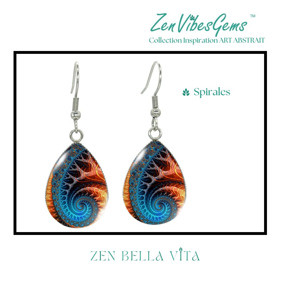 ZenVibesGems™ |  Boucles d'oreilles | Collection Inspiration ART ABSTRAIT™