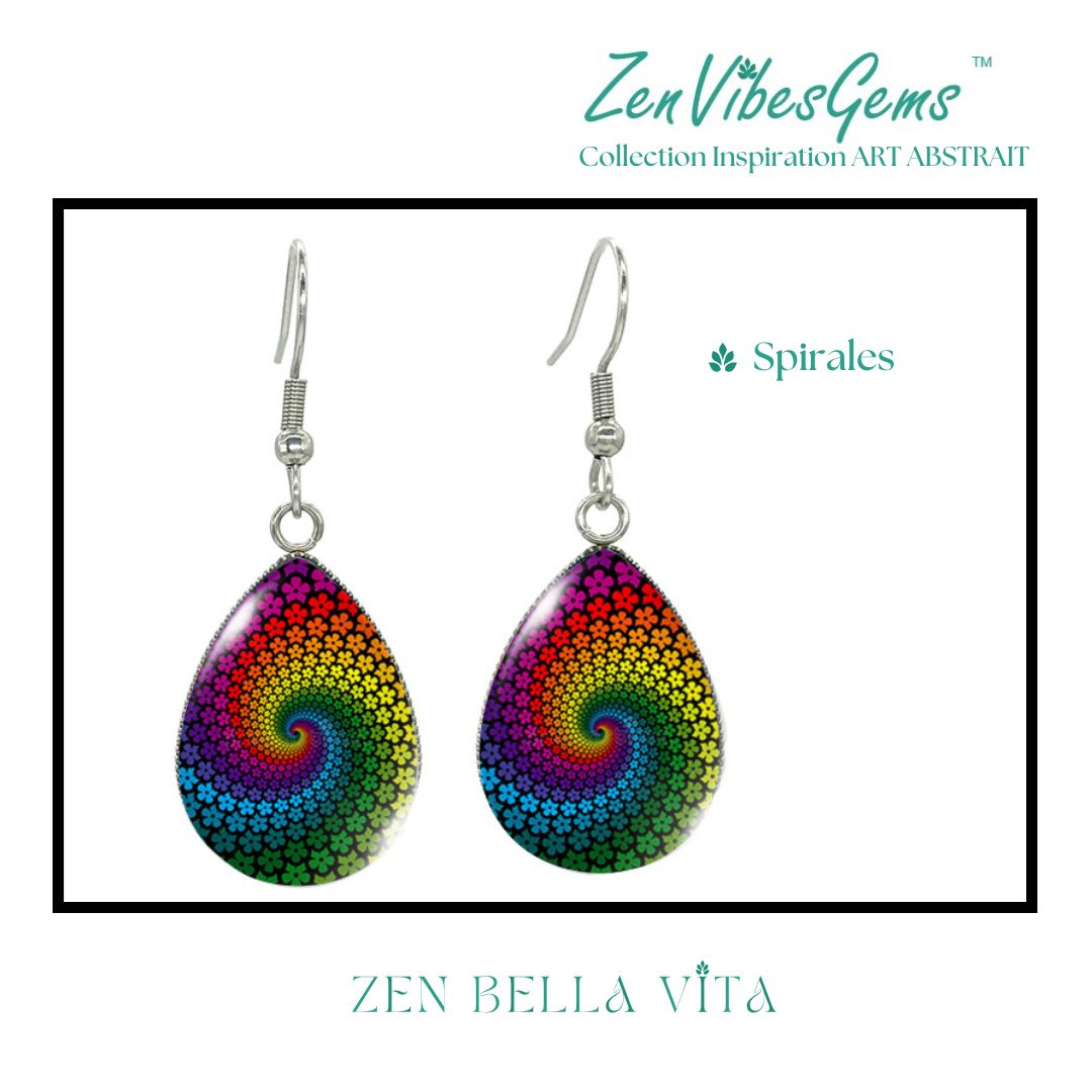 ZenVibesGems™ |  Boucles d'oreilles | Collection Inspiration ART ABSTRAIT™