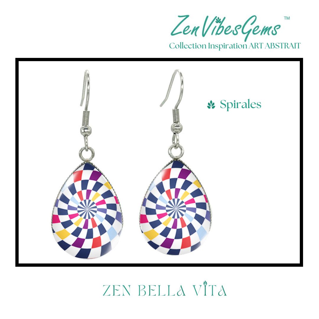 ZenVibesGems™ |  Boucles d'oreilles | Collection Inspiration ART ABSTRAIT™