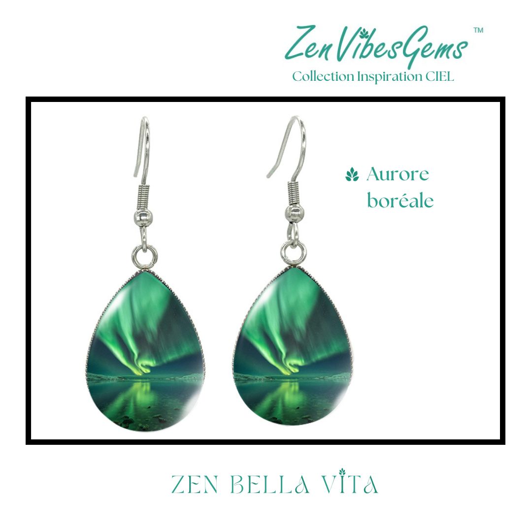 ZenVibesGems™ |  Boucles d'oreilles | Collection Inspiration CIEL™ | AURORES BORÉALES