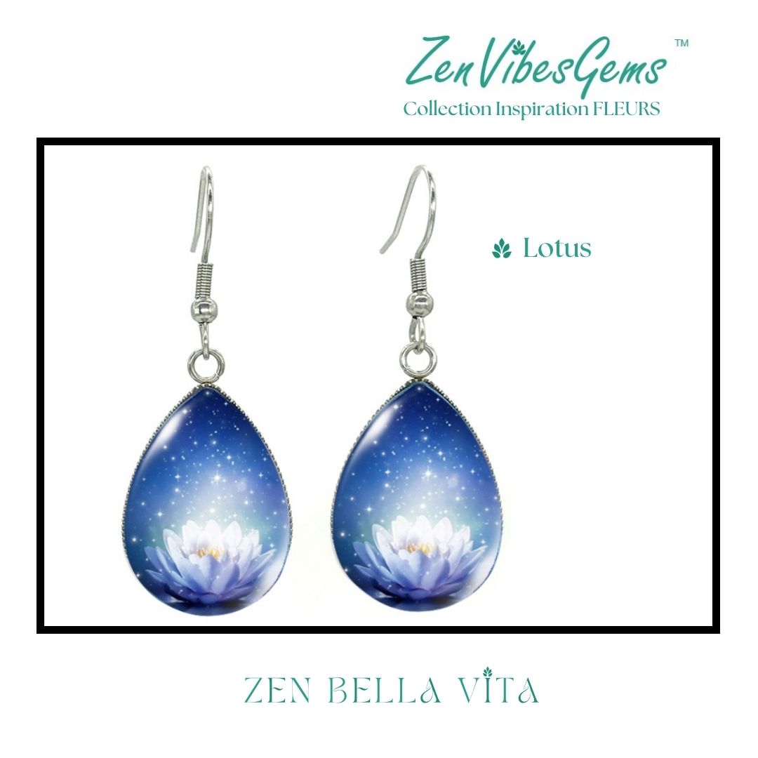 ZenVibesGems™ |  Boucles d'oreilles | Collection Inspiration FLEURS™ | LOTUS