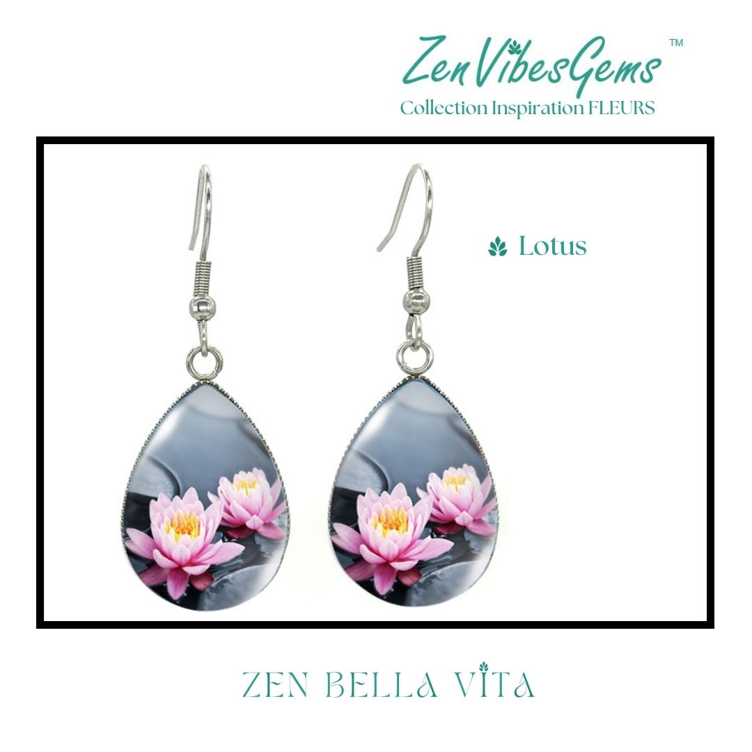 ZenVibesGems™ |  Boucles d'oreilles | Collection Inspiration FLEURS™ | LOTUS