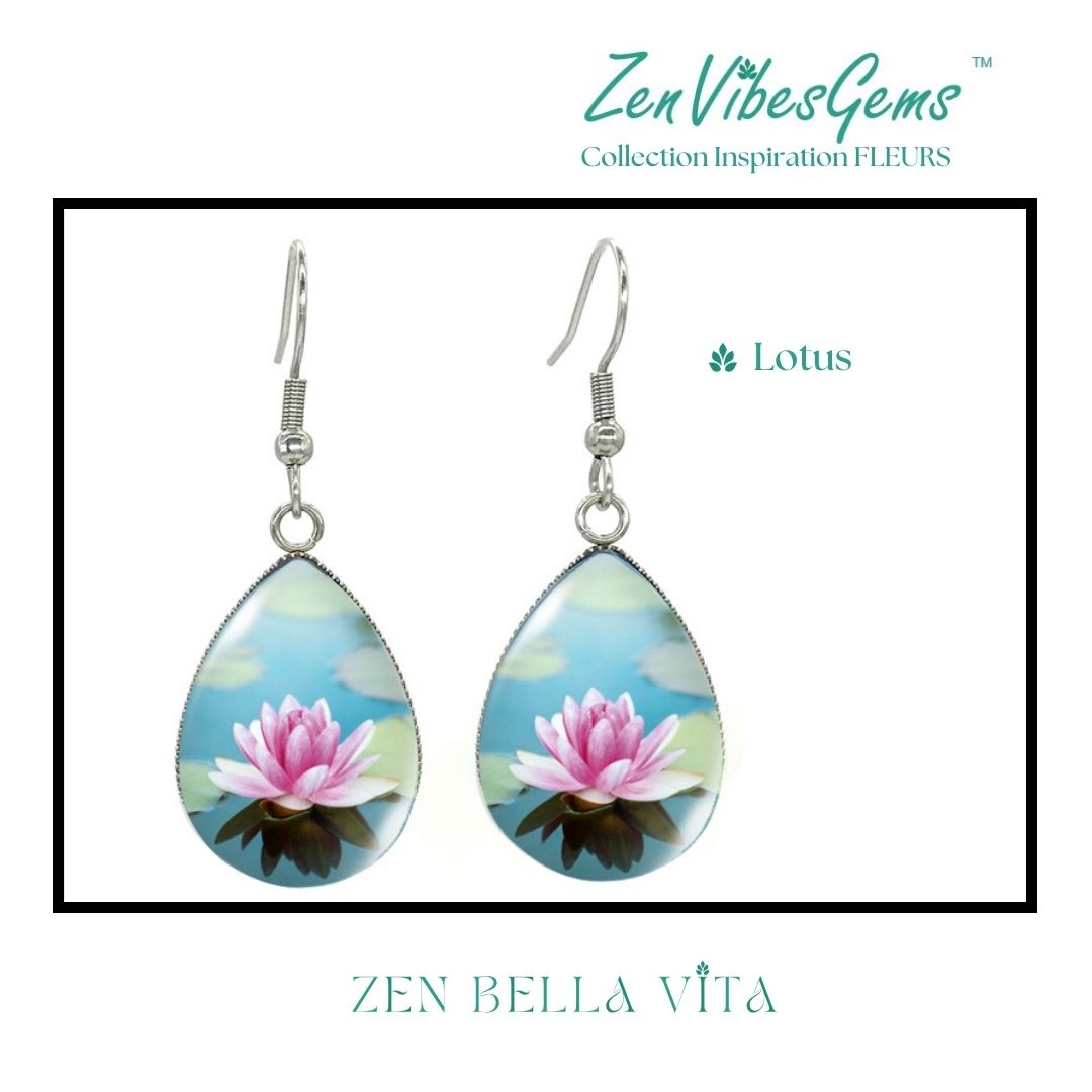 ZenVibesGems™ |  Boucles d'oreilles | Collection Inspiration FLEURS™ | LOTUS