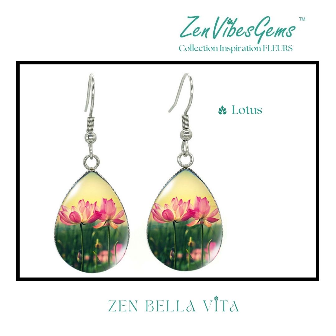 ZenVibesGems™ |  Boucles d'oreilles | Collection Inspiration FLEURS™ | LOTUS
